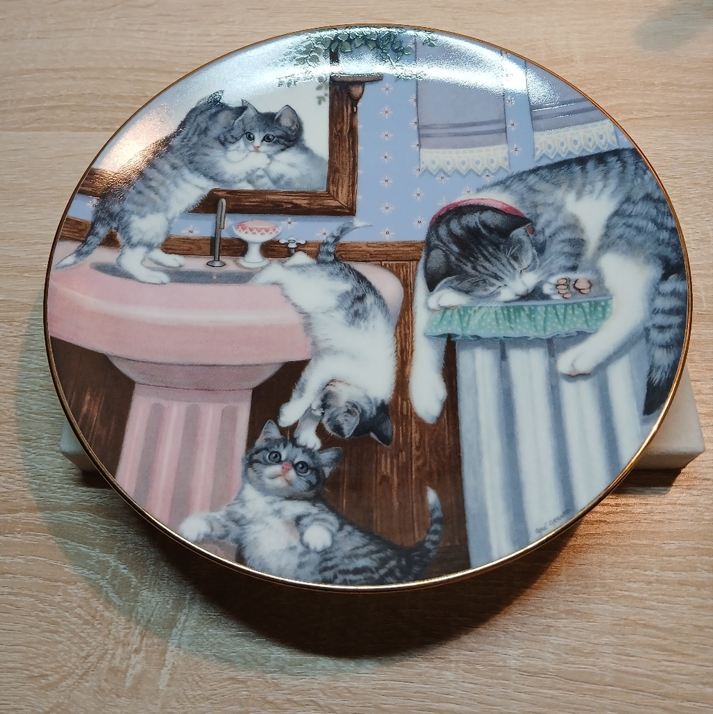Hamilton Collection art Plate Country Kitties Mischief Makers 1988 cats kittens